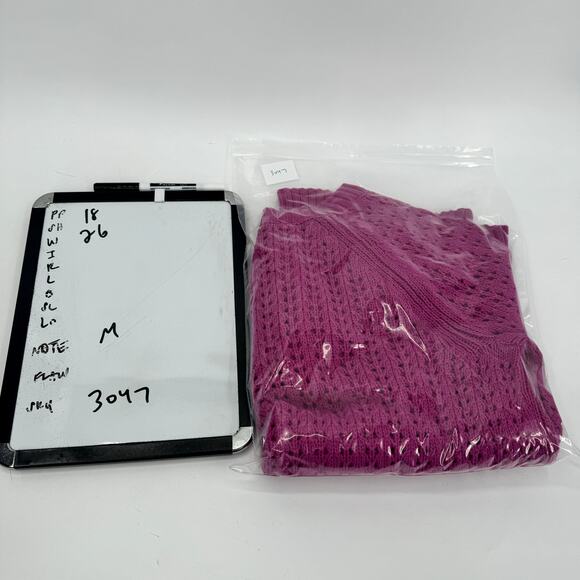 Talbots Sweater Womens Medium Pink Open Pointelle Knit Long Sleeve Pullover - Picture 6 of 6